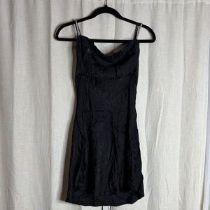 For Love And Lemons Elegant Black flower design Mini Dress XL